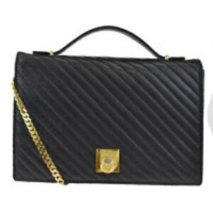 Celine Handbag Chain Shoulder Black Leather